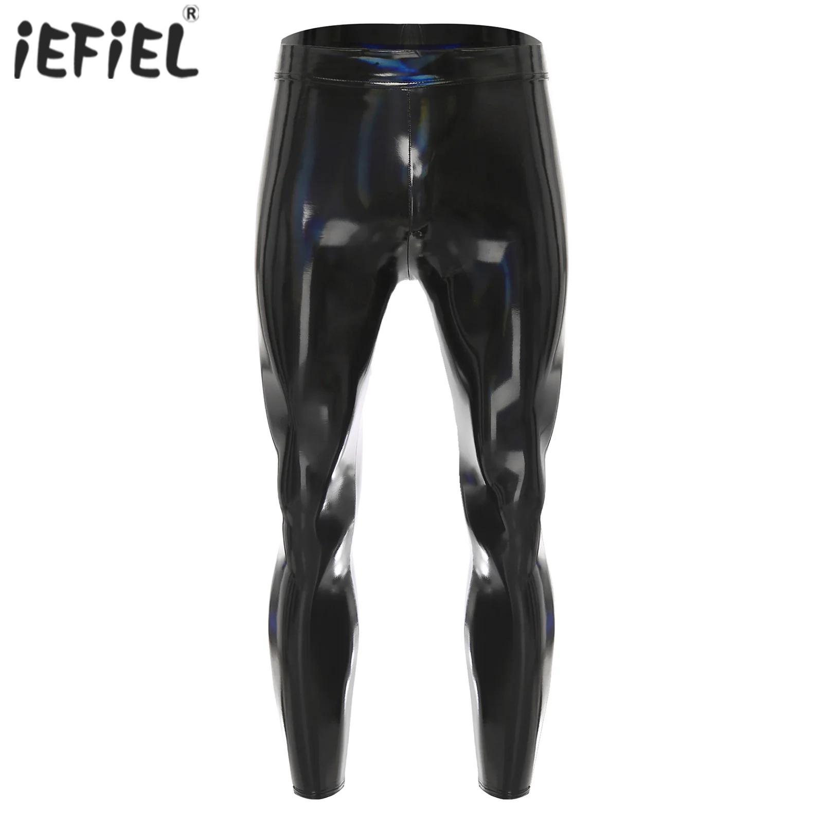 Motorcycle Gear Mens - Calças justas de discoteca pretas masculinas,