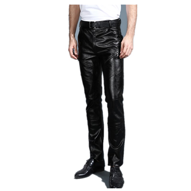 Motorcycle Gear Mens - Calças de couro genuíno dos homens